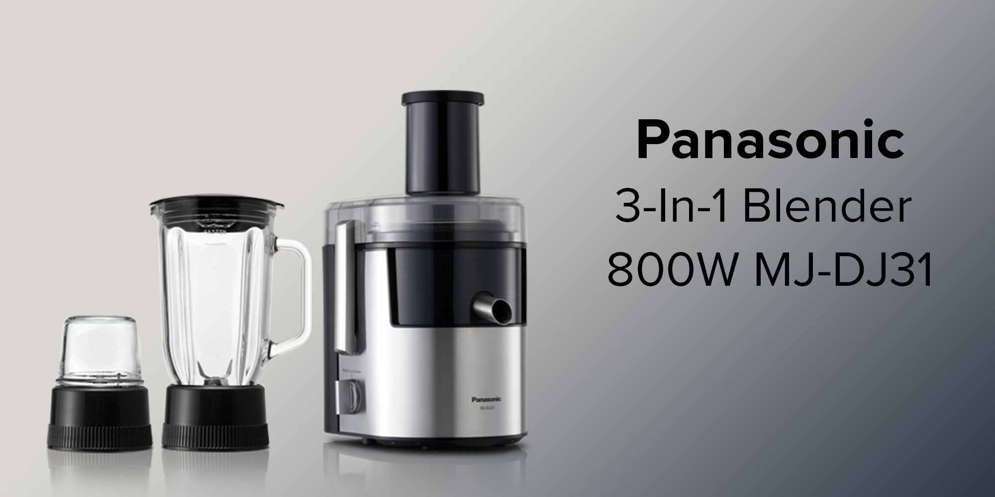 3-In-1 Blender 800.0 W MJDJ31 Grey/Black/Clear