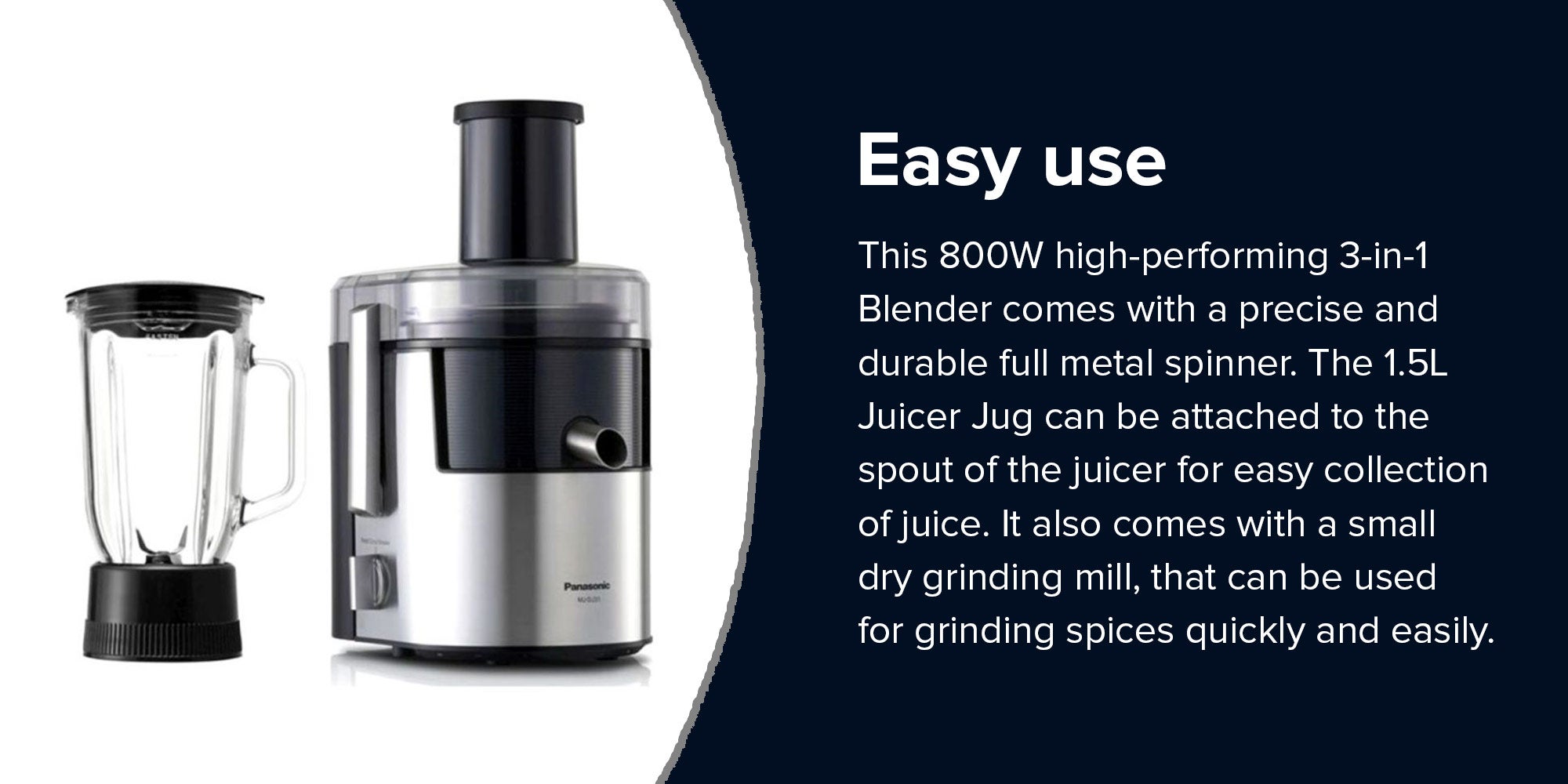 3-In-1 Blender 800.0 W MJDJ31 Grey/Black/Clear