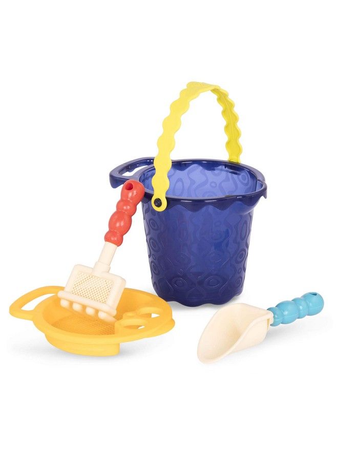 Toys Sands Ahoy Beach Playset Medium Bucket Set (Navy) With 9 Unique Sand & Water Toys Phthalates And Bpa Free 18 M+