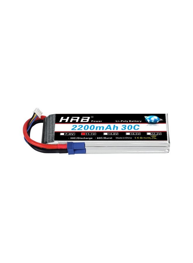 1 Pack 3S 2200Mah Lipo Battery 11.1V 30C Rc Lipo Battery With Ec3 Plug Compatible With Rc Helicopter Airplane Car Boat Truck