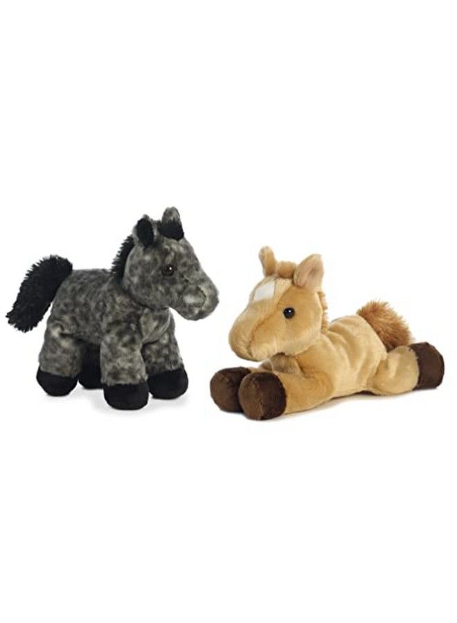 Mini Flopsie Plush Horses ; Prancer And Storm 8 Bundle