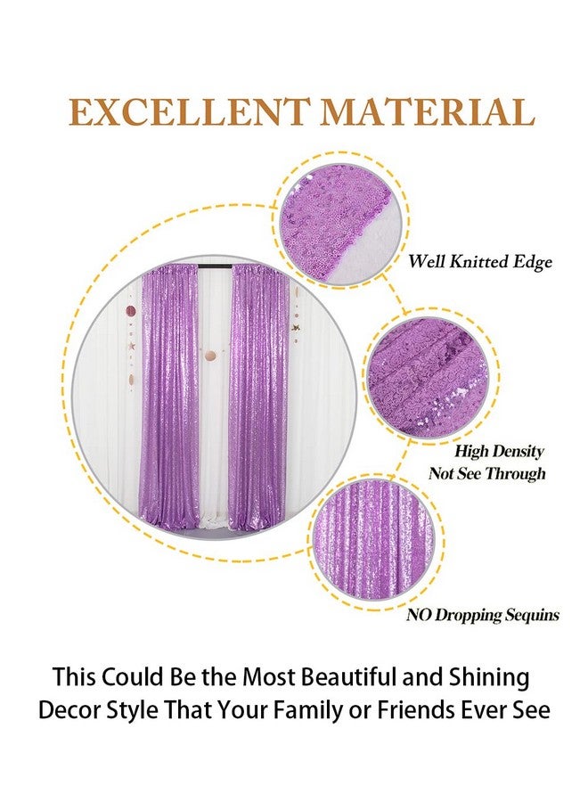 Sequin Curtains 2 Panels Lavender 2Ftx8Ft Sequin Photo Backdrop Sequin Backdrop Curtain Pack Of 2 1011E