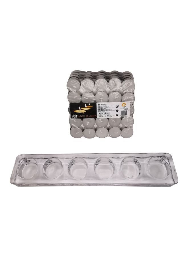 101-Piece Tealight Candle Set With Candle Holder Clear