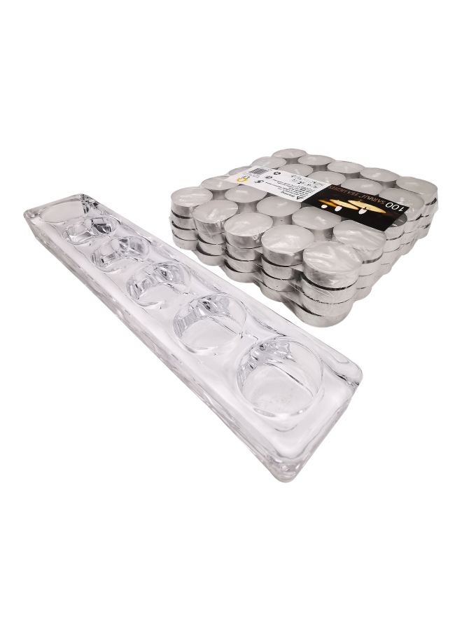 101-Piece Tealight Candle Set With Candle Holder Clear