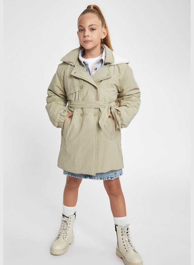 Girl Hooded Long Sleeve Raincoat