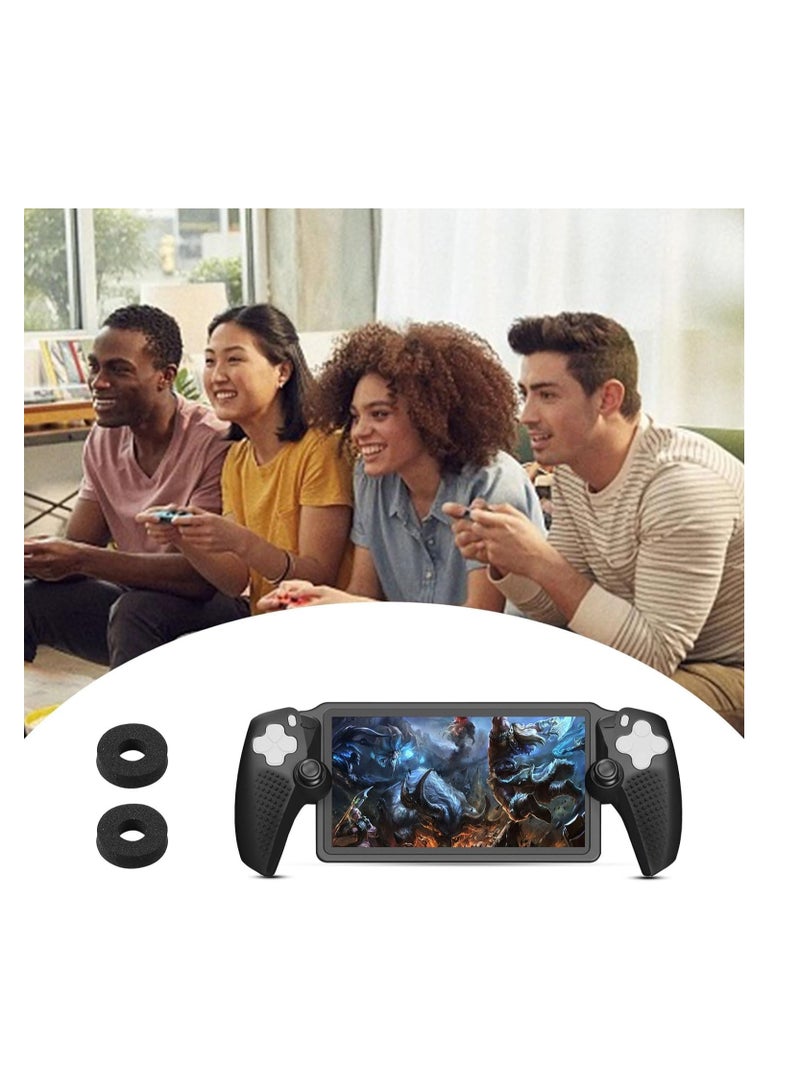 Protective Case for Playstation Portal, Soft Silicone Case Full Protection Cover Anti-Slip Texture Shock-Absorption Anti-Scratch Cover for PS5 Portal (Black Silicone Case)