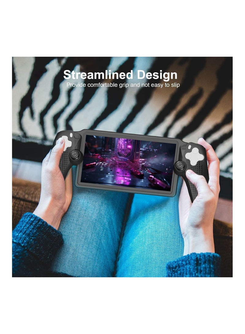 Protective Case for Playstation Portal, Soft Silicone Case Full Protection Cover Anti-Slip Texture Shock-Absorption Anti-Scratch Cover for PS5 Portal (Black Silicone Case)