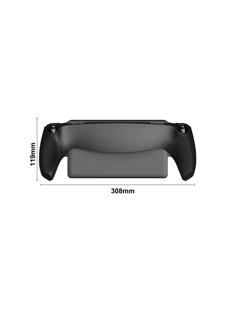 Protective Case for Playstation Portal, Soft Silicone Case Full Protection Cover Anti-Slip Texture Shock-Absorption Anti-Scratch Cover for PS5 Portal (Black Silicone Case)
