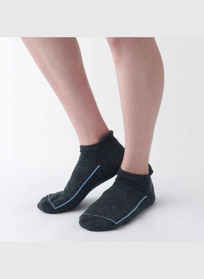 Right Angle Wool Mix Pile Sneaker Socks - Women