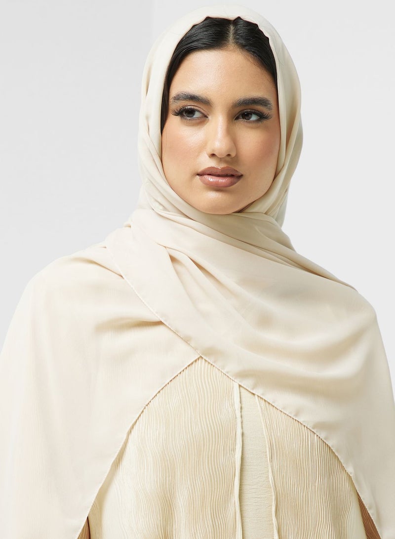 V-Neck Pleated Abaya