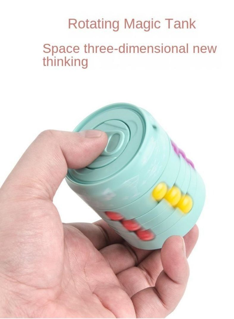 Randomly Distributed New Can Shaped Fingertip Gyroscope Rubik'S Cube Decompression Toy Suitable For Everyone