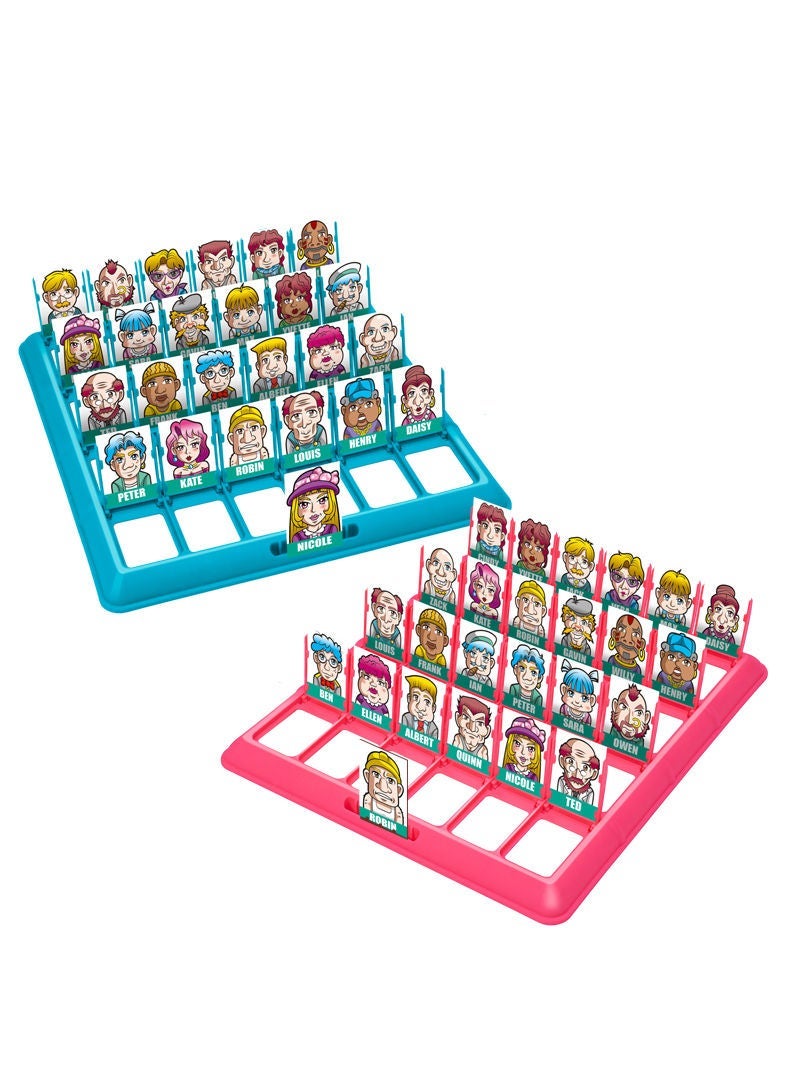 Guess Game Who Am I Games for Kids Guessing Board Operation Family Night Memory Classic Toy (pink Blue) Portrait