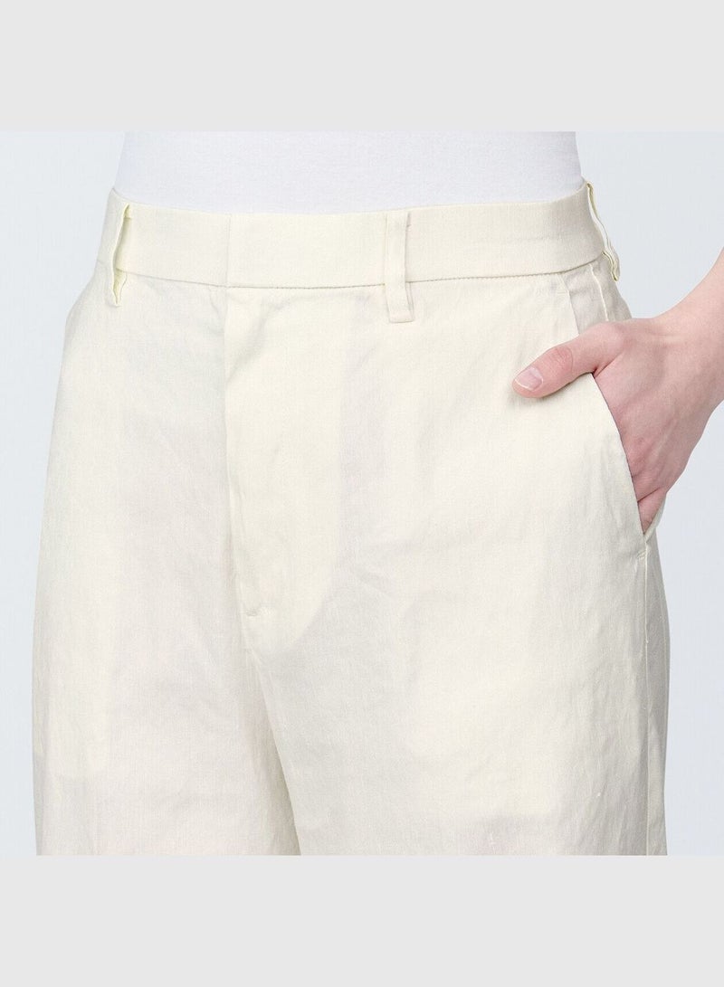 Hemp Blend Stretch Straight Pants