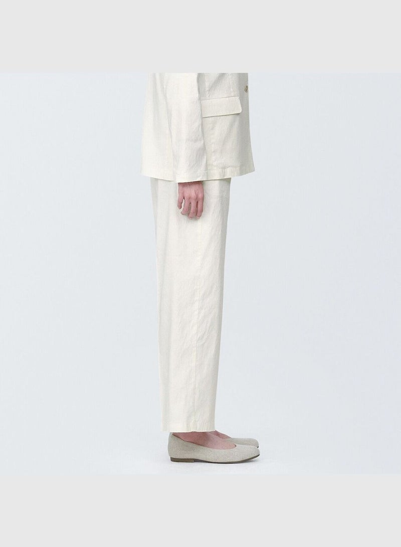 Hemp Blend Stretch Straight Pants