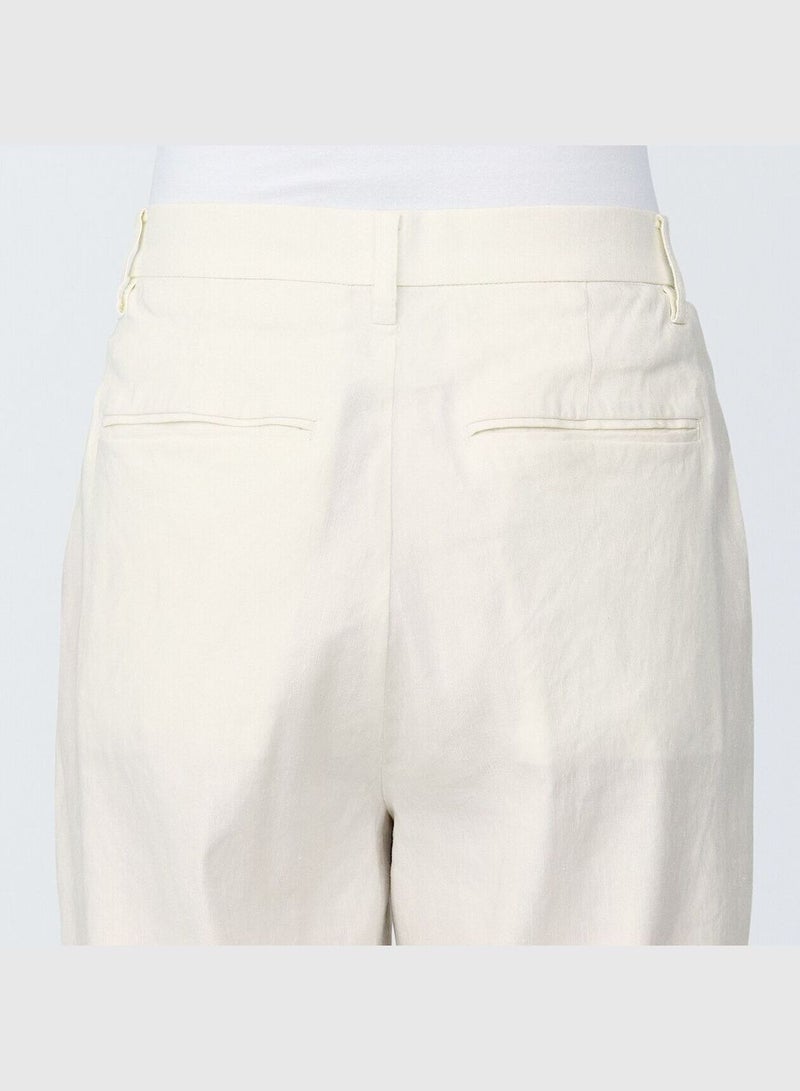 Hemp Blend Stretch Straight Pants