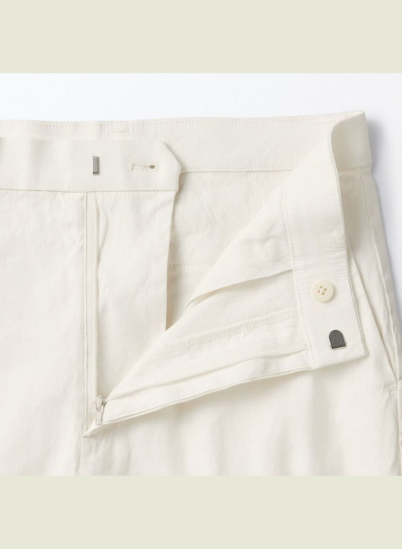 Hemp Blend Stretch Straight Pants