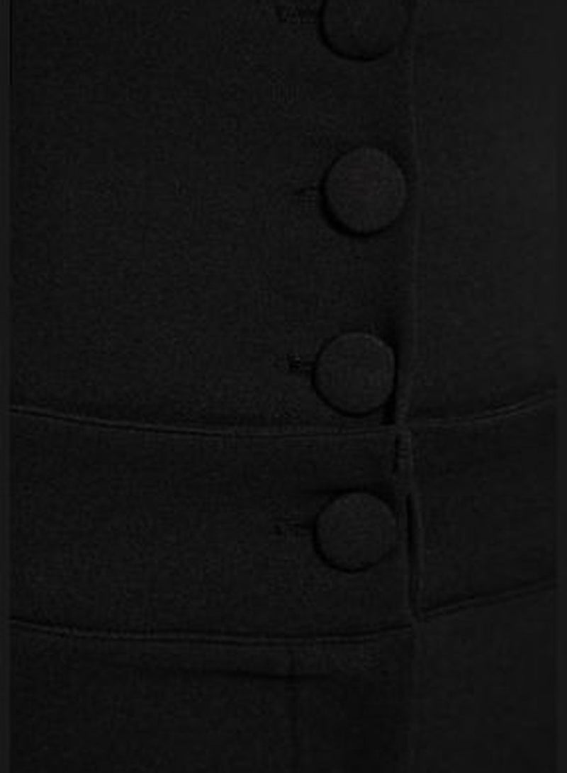 Black Woven Corset Detailed Trousers TPRSS23PL00033
