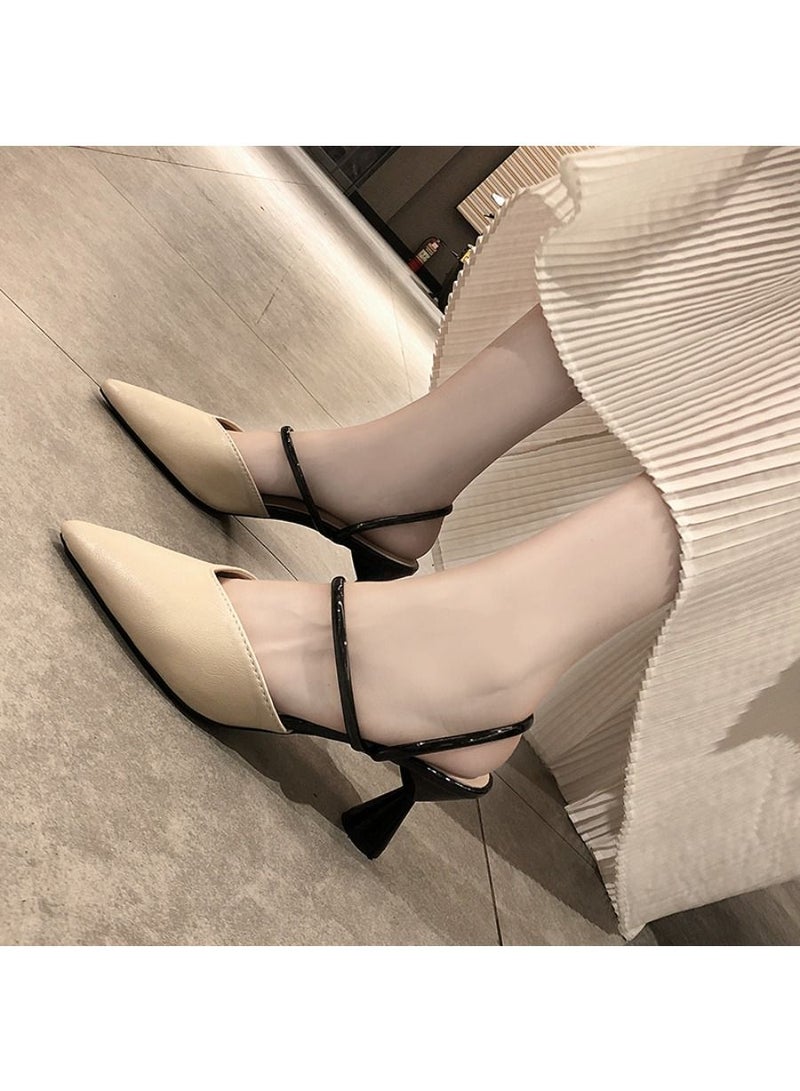Womens Comfort Mules Sandals Every Day Mules Pointed Toe Casual Elegant Kitten Heeled Slip on Slipper Dress Shoes