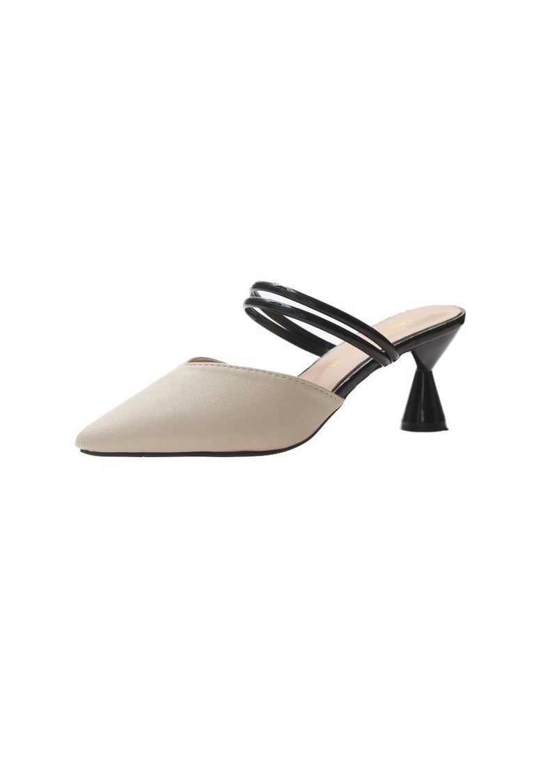 Womens Comfort Mules Sandals Every Day Mules Pointed Toe Casual Elegant Kitten Heeled Slip on Slipper Dress Shoes