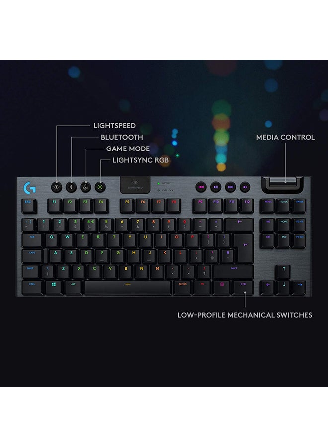 Logitech G Logitech G915 Tkl Tenkeyless Lightspeed Wireless Rgb Mechanical Gaming Keyboard, Low Profile Switch Options, Lightsync Rgb, Advanced And Bluetooth Support - Us Tactile Black