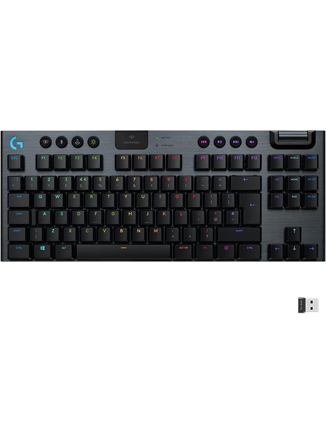 Logitech G Logitech G915 Tkl Tenkeyless Lightspeed Wireless Rgb Mechanical Gaming Keyboard, Low Profile Switch Options, Lightsync Rgb, Advanced And Bluetooth Support - Us Tactile Black