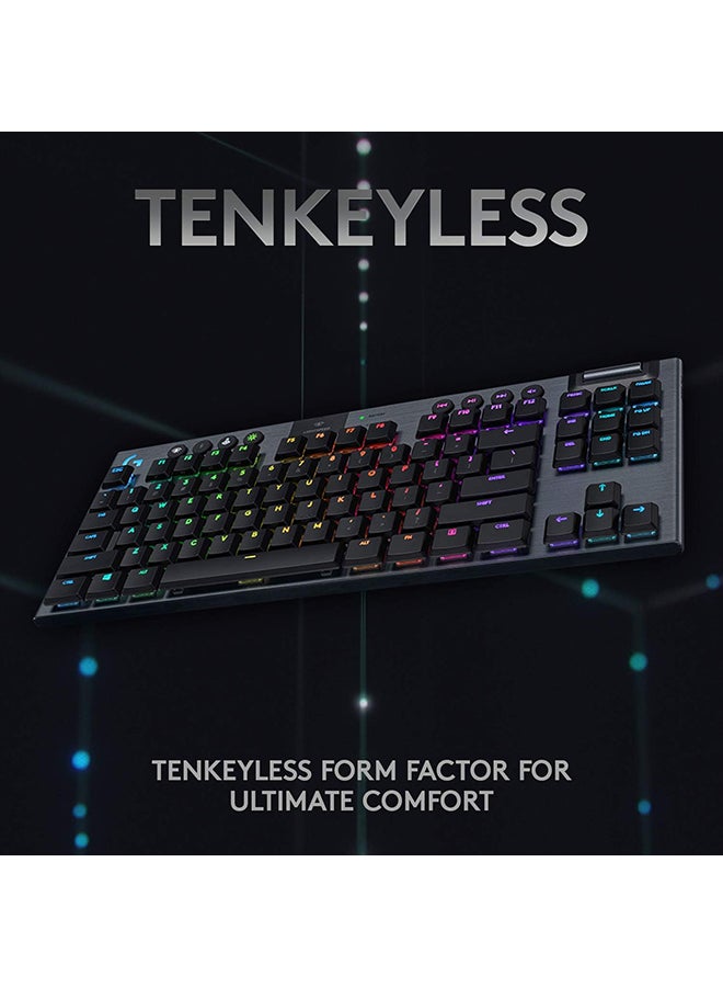 Logitech G Logitech G915 Tkl Tenkeyless Lightspeed Wireless Rgb Mechanical Gaming Keyboard, Low Profile Switch Options, Lightsync Rgb, Advanced And Bluetooth Support - Us Tactile Black