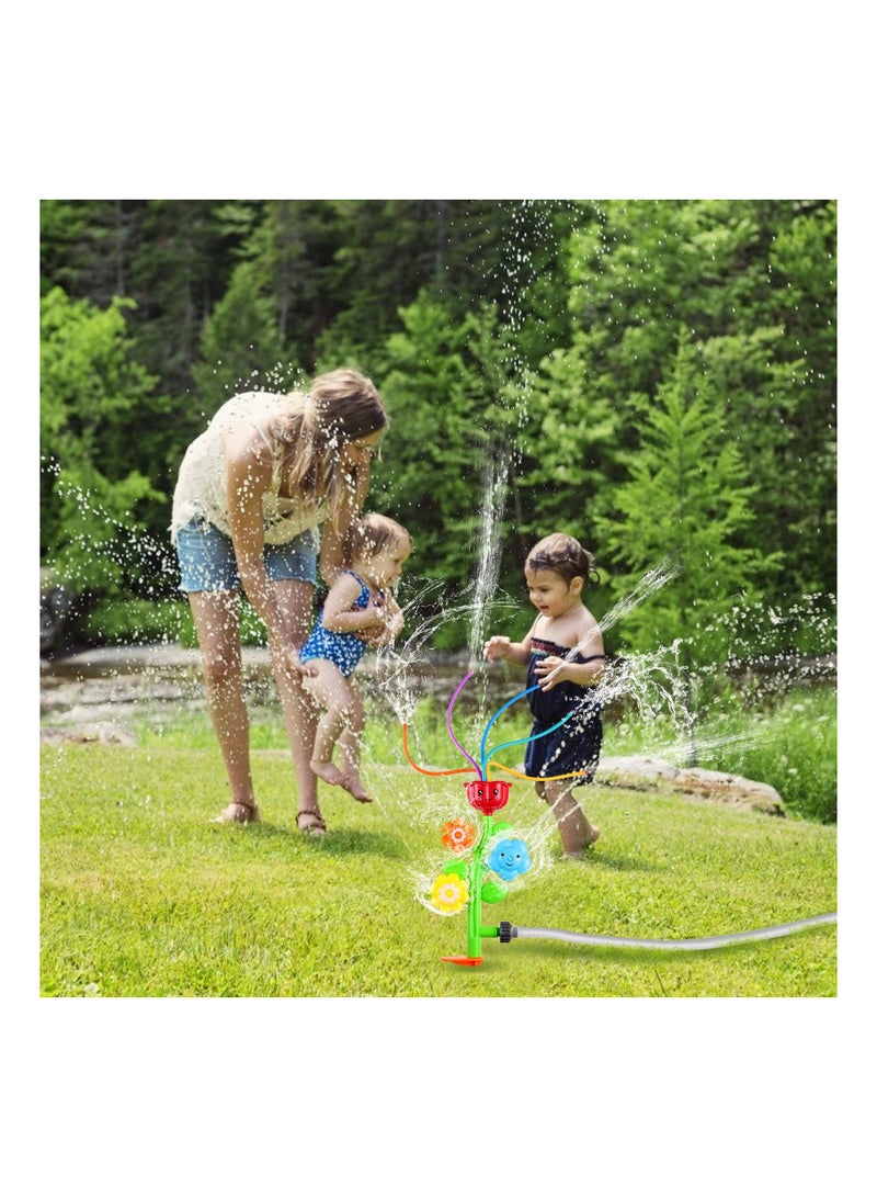 Water Sprinkler for Kids, Flower Sprinkler Splash Toy with Roating Nozzles, Water Wiggles Toy Swimming Pool Garden Lawn Outdoor Play, Outdoor Water Sprinkler Toys for Toddlers Aged 3-12 Gift(1 Pack)