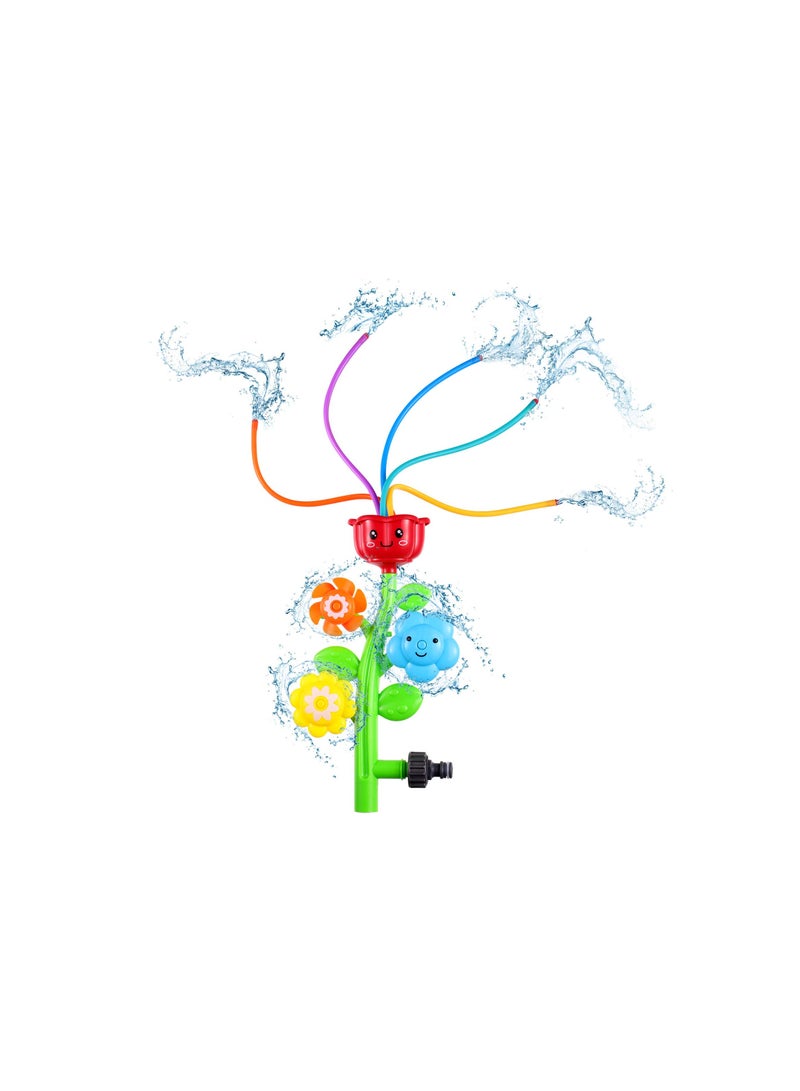 Water Sprinkler for Kids, Flower Sprinkler Splash Toy with Roating Nozzles, Water Wiggles Toy Swimming Pool Garden Lawn Outdoor Play, Outdoor Water Sprinkler Toys for Toddlers Aged 3-12 Gift(1 Pack)