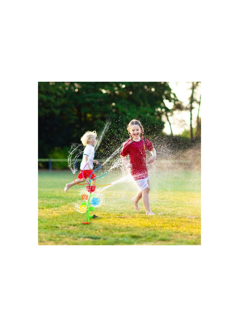 Water Sprinkler for Kids, Flower Sprinkler Splash Toy with Roating Nozzles, Water Wiggles Toy Swimming Pool Garden Lawn Outdoor Play, Outdoor Water Sprinkler Toys for Toddlers Aged 3-12 Gift(1 Pack)