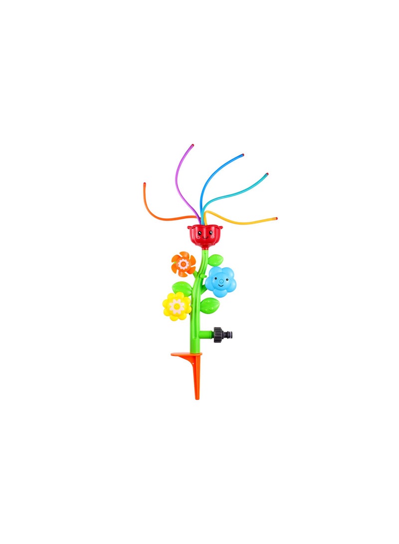 Water Sprinkler for Kids, Flower Sprinkler Splash Toy with Roating Nozzles, Water Wiggles Toy Swimming Pool Garden Lawn Outdoor Play, Outdoor Water Sprinkler Toys for Toddlers Aged 3-12 Gift(1 Pack)