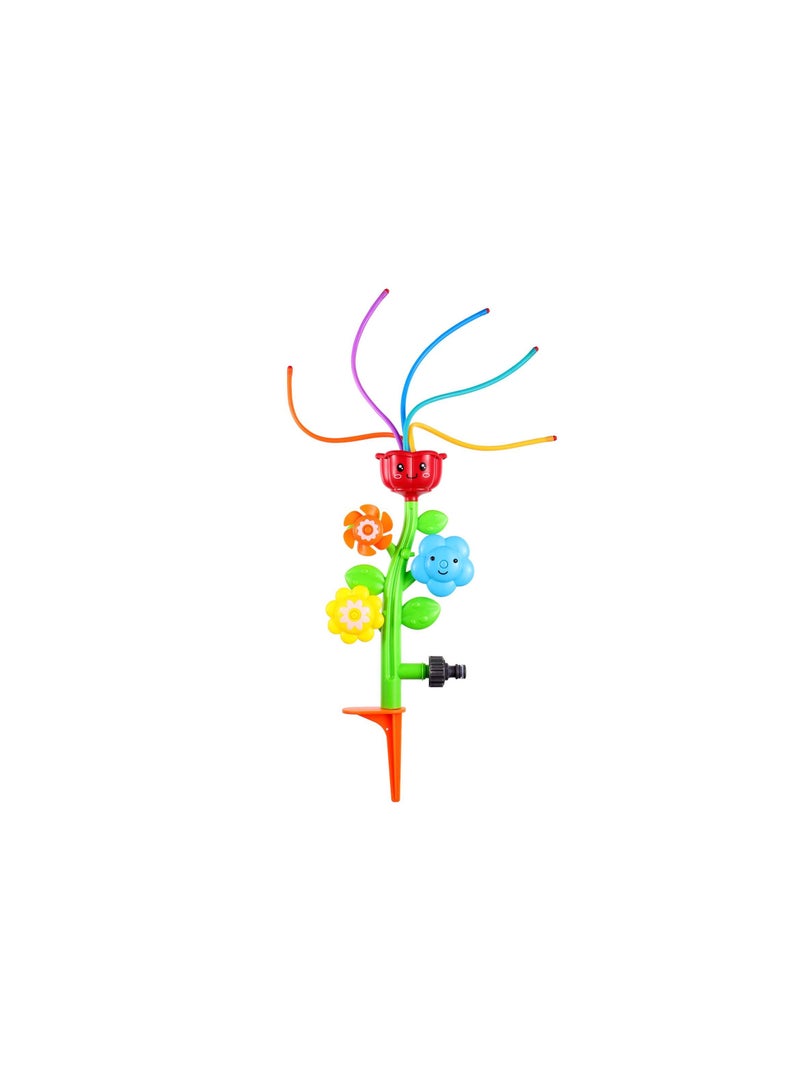 Water Sprinkler for Kids, Flower Sprinkler Splash Toy with Roating Nozzles, Water Wiggles Toy Swimming Pool Garden Lawn Outdoor Play, Outdoor Water Sprinkler Toys for Toddlers Aged 3-12 Gift(1 Pack)