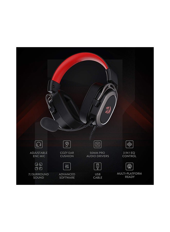 H710 Helios Wired Gaming Headset - 7.1 Surround Sound - Memory Foam Ear Pads - 50MM Drivers - Detachable Microphone - Multi Platform Headphone - Works with PC/PS4/Switch