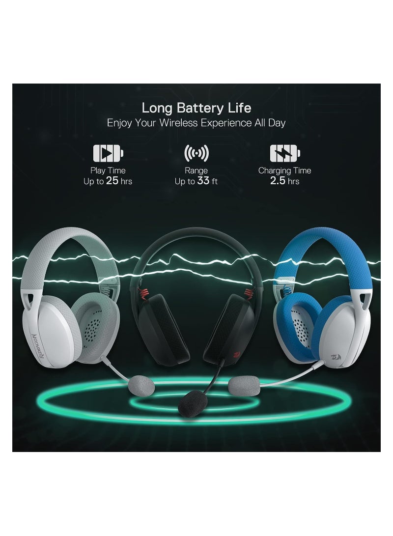 H848 IRE Pro Headphones, Tri-Mode Connection, 40mm Driver Size, 7.1 Virtual Surround, Detachable Microphone, 2.4G/BT/Wired Connectivity, Black | H848