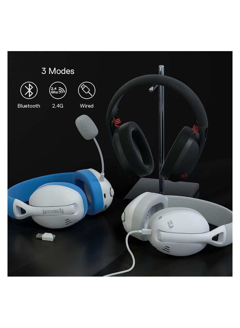 H848 IRE Pro Headphones, Tri-Mode Connection, 40mm Driver Size, 7.1 Virtual Surround, Detachable Microphone, 2.4G/BT/Wired Connectivity, Black | H848