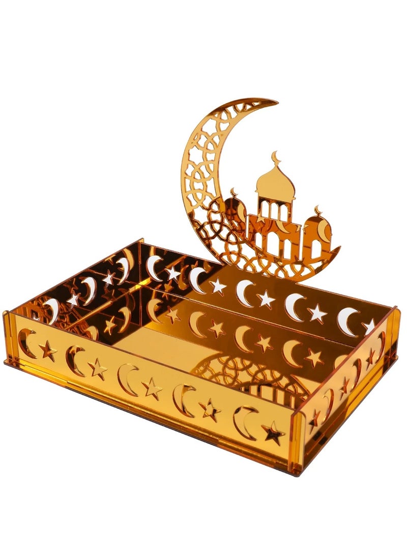 2024 Ramadan Kareem Tisch dekoration Acryl Essen Tablett Stern Mond Eid Mubarak Essen Teller muslimischen Festival Party liefert