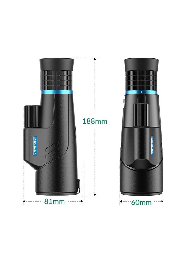 APEXEL 10X-20X50 Zoom Monocular Telescope For Mobile