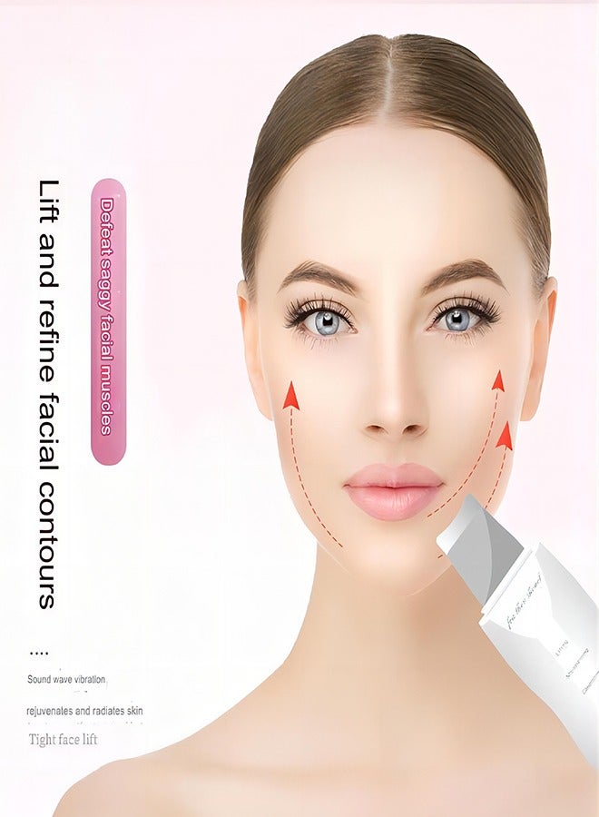 Skin Cleaner Facial Scraper, Skin Scraper Pore Cleaner Blackhead Removal Tool for Facial Deep Cleansing - 3 Modes, White