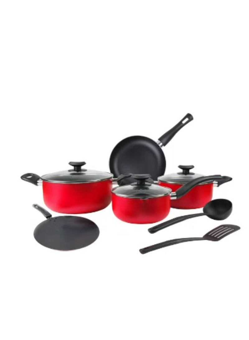 10 Piece Nonstick Cookware Set, Nonstick Coating For Cooking, Casserole With Lid, Frying Pan, Saucepan, Tawa Kitchen Tools