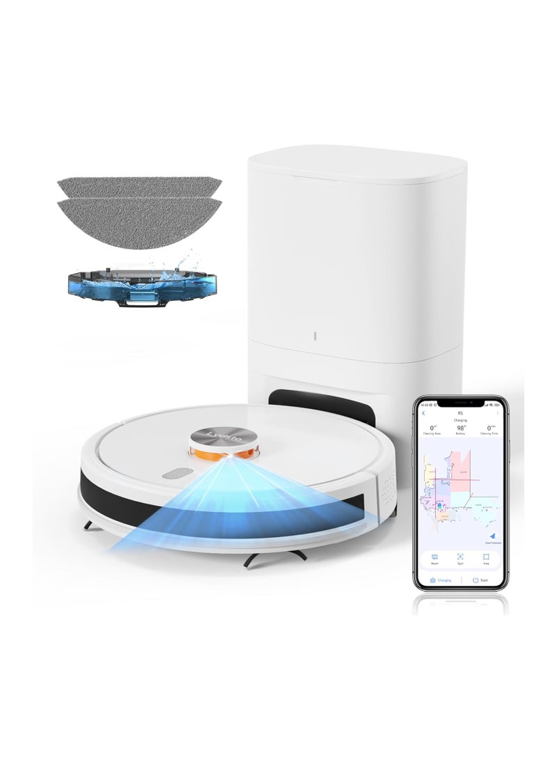 Lydsto Robot Vacuum and Mop Combo with HEPA Self-Emptying Base, 3-in-1 Robotic Vacuum  App Control Perfect for Pet Hair R5