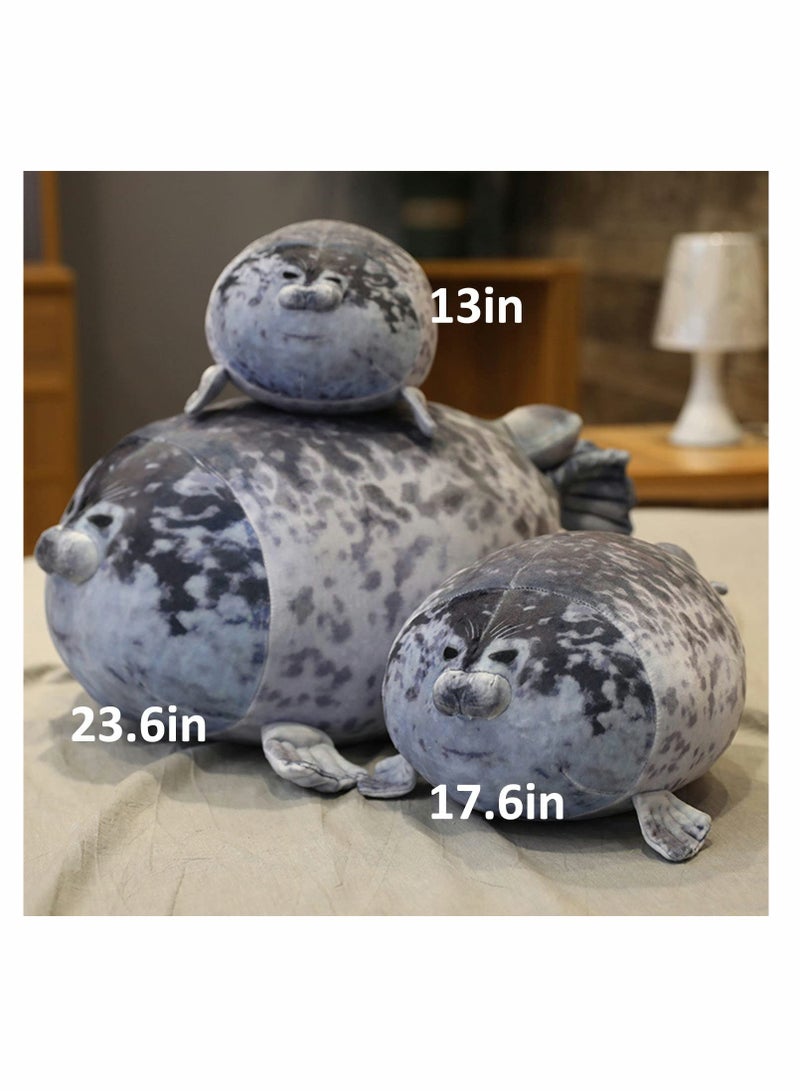 Soft Seal Plushie Pillow Chubby Blob Seal Hugging Pillow Cute Stuffed Animal Plush Pillow Toy Kawaii Room Decor for Kids Boys Girls(17.6inch)