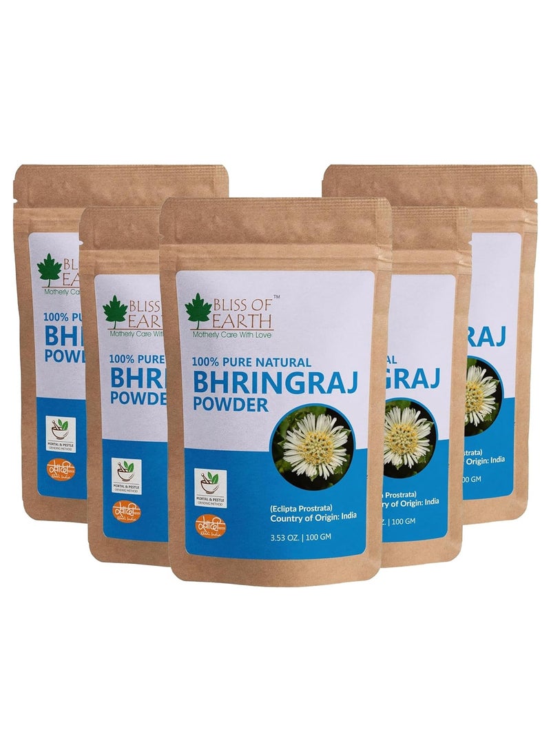 100% Pure Natural Bhringraj Powder 100GM Great For Hair Care & Skin care Pack of 5