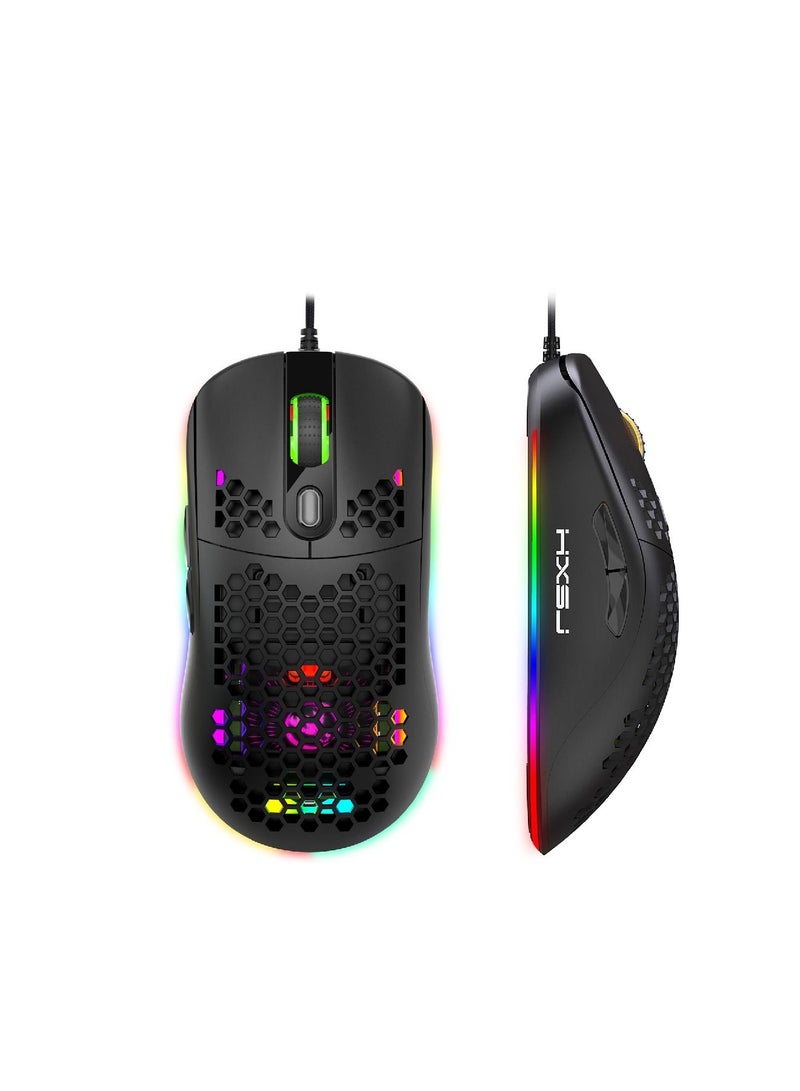 X600 Programming Gaming Mouse Usb Wired Gaming Mouse Rgb Lighting Mouse with Six Adjustable DPI For Desktop Laptop Black