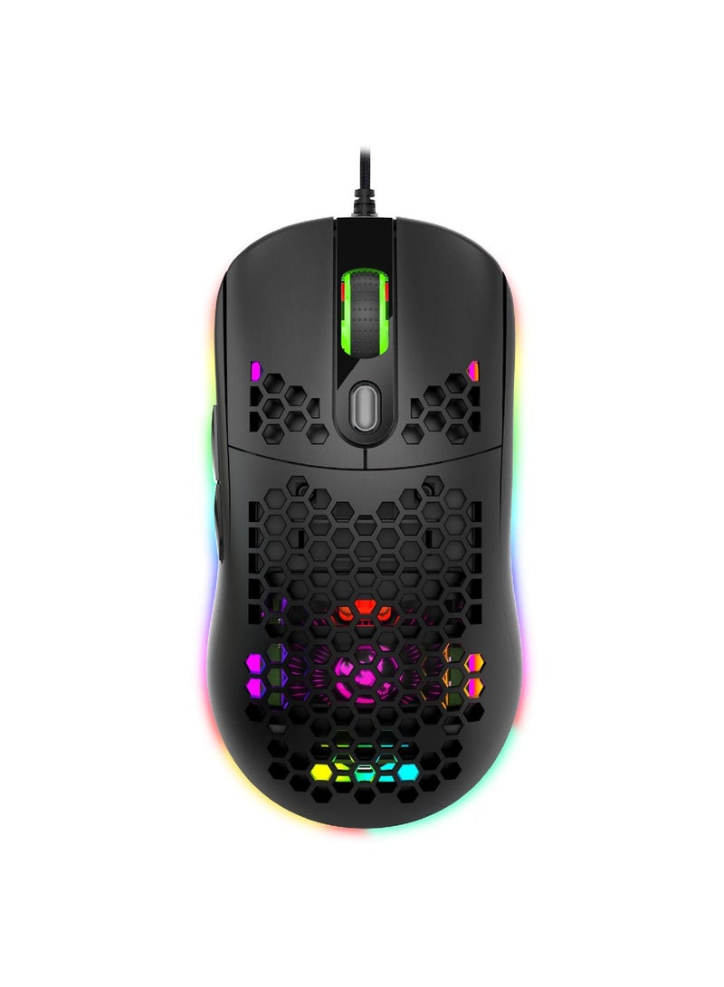 X600 Programming Gaming Mouse Usb Wired Gaming Mouse Rgb Lighting Mouse with Six Adjustable DPI For Desktop Laptop Black