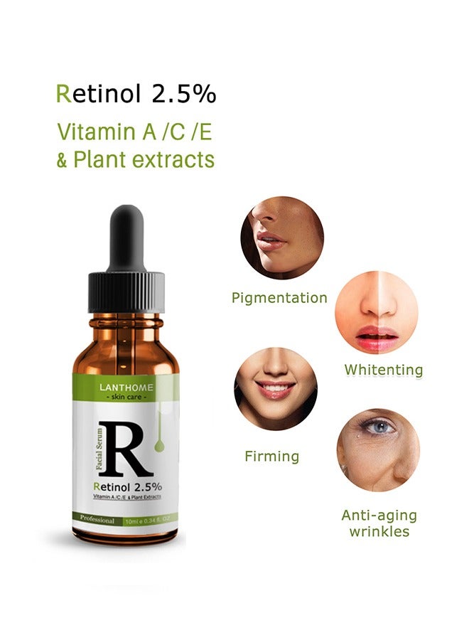 Retinol 2.5%-Vitamin A/C/E & Plant Extracts,Retinol and Hyaluronic Acid to Rapid Wrinkle Repair(10ML)