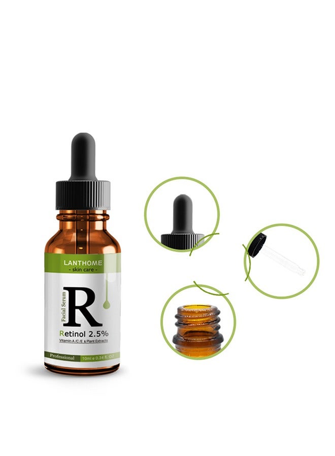 Retinol 2.5%-Vitamin A/C/E & Plant Extracts,Retinol and Hyaluronic Acid to Rapid Wrinkle Repair(10ML)
