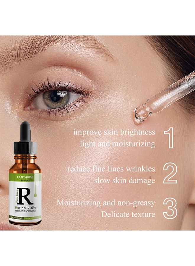 Retinol 2.5%-Vitamin A/C/E & Plant Extracts,Retinol and Hyaluronic Acid to Rapid Wrinkle Repair(10ML)