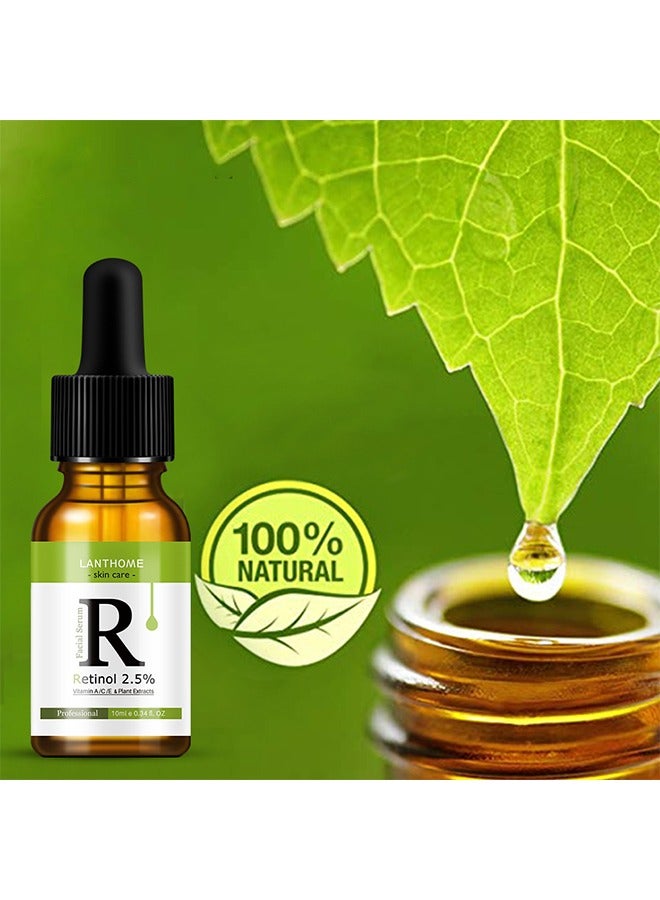 Retinol 2.5%-Vitamin A/C/E & Plant Extracts,Retinol and Hyaluronic Acid to Rapid Wrinkle Repair(10ML)