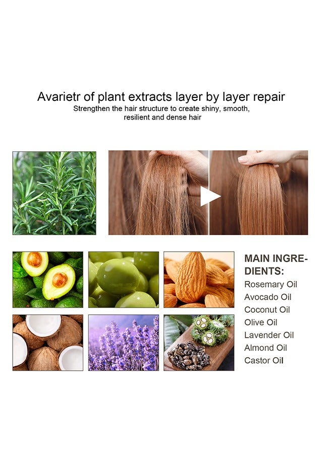 100% Natural Hair Growth Oil To Help Stimulate New Hair Growth And Streng Then Hair Follicles,with Caffeine, Biotin, Castor Oil, Argan Oil, Coconut Oil, an Effective Hair Mask to Increase Hair Density