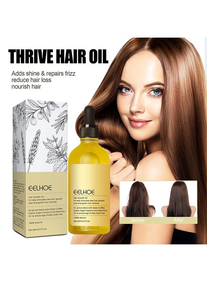 100% Natural Hair Growth Oil To Help Stimulate New Hair Growth And Streng Then Hair Follicles,with Caffeine, Biotin, Castor Oil, Argan Oil, Coconut Oil, an Effective Hair Mask to Increase Hair Density