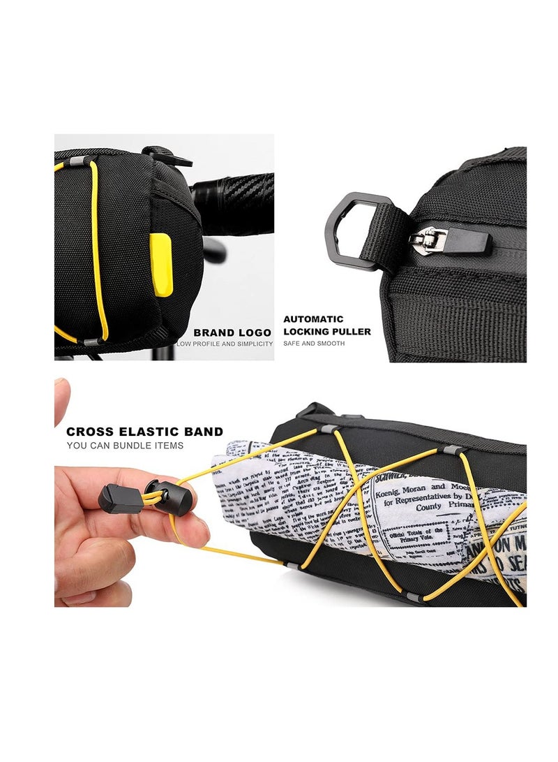 Bike Handlebar Bag, Bicycle Front Bag Fram Storage Roll Bag Mountain Road Bikes Commuter Shoulder Bag Professional Cycling Accessories